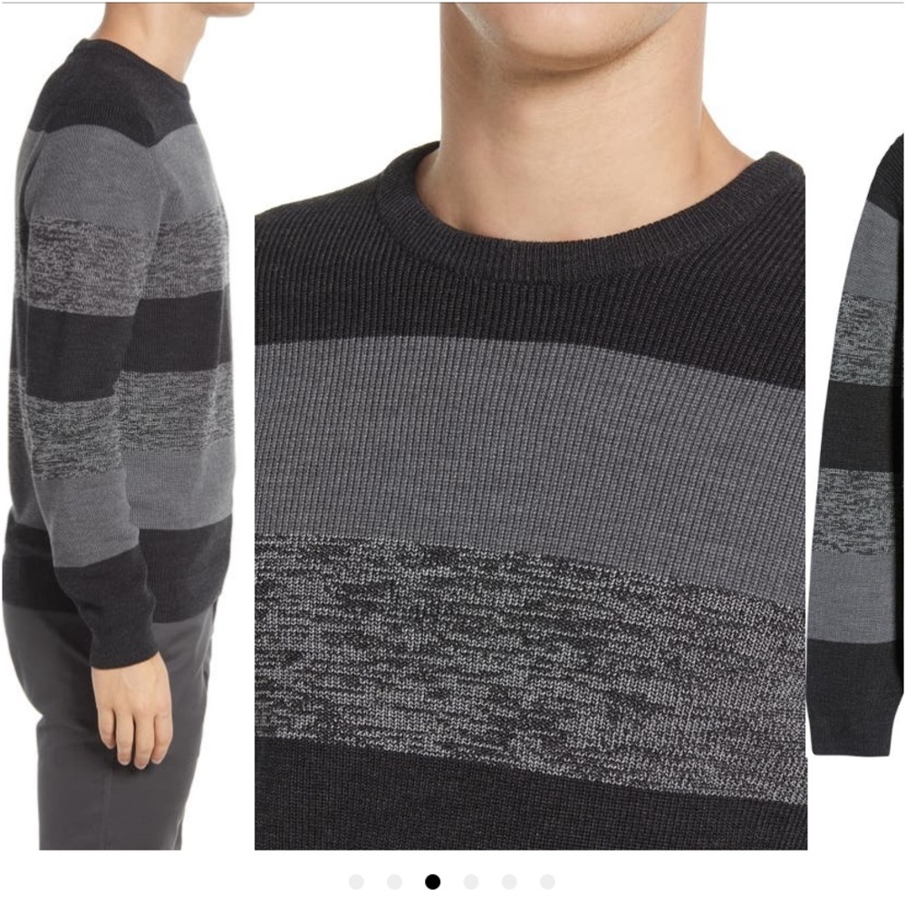 Brax- Rick Feel Good Sportive Stripe Wool Blend Crewneck Sweater
